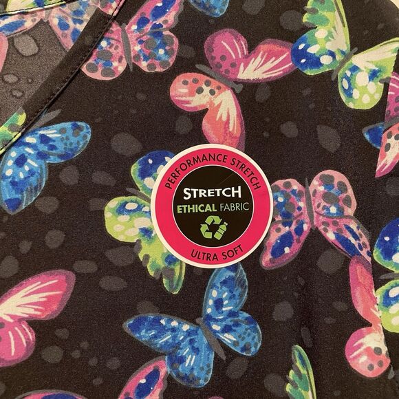 Scrubstar Scrubs Nurse Top Shirt Women’s Size Large Butterfly Print NEW with Tag - Picture 3 of 9